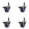 Service Caster 3'' Blue Poly Swivel 3/4'' Expanding Stem Caster Set with Brake, 4PK SCC-EX20S314-PPUB-BLUE-PLB-34-4 - alternate 1